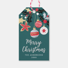 Modern Red Guld & Silver, julkalk Presentetikett