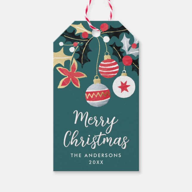 Modern Red Guld & Silver, julkalk Presentetikett (Framsidan)