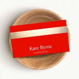 Modern Red Guld Stripe Visitkort