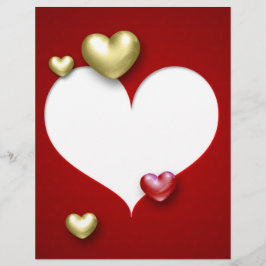 Modern Red Guld Valentine Hearts