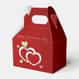 Modern Red Guld Valentine Hearts Presentaskar