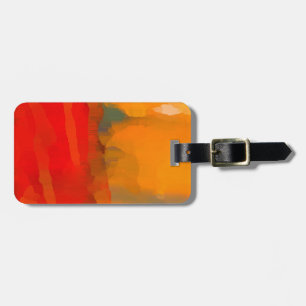 Modern Red Gult Blue Abstrakt Luggage Tag Bagagebricka