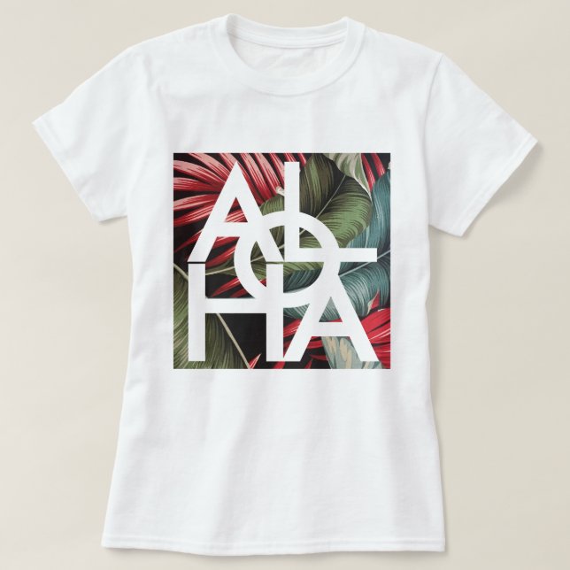 Modern Red Handflatan Aloha Hawaii Island T Shirt (Design framsida)