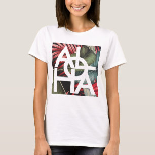 Modern Red Handflatan Aloha Hawaii Island T Shirt
