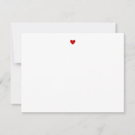 Modern Red Heart Stationery Kärlek enkel minimalis Anteckningskort