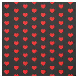 Modern Red Hearts på Black Valentine Mönster Tyg