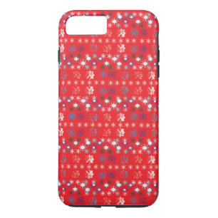 Modern Red Helgdag snowflake mönster