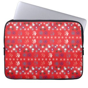 Modern Red Helgdag snowflake mönster Laptop Fodral