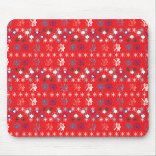 Modern Red Helgdag snowflake mönster Musmatta