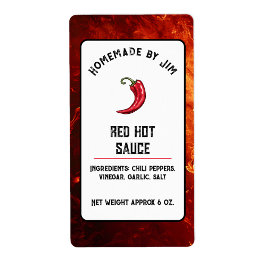 Modern Red Hett Chili Sauce pepper Label Fraktsedel
