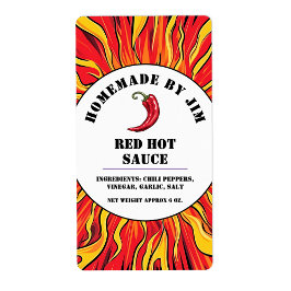 Modern Red Hett Chili Sauce pepper Label Fraktsedel