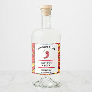 Modern Red Hett Chili Sauce pepper Label Spritflaskor Etikett
