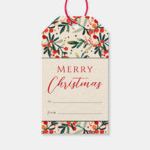 Modern Red Holly Berries God jul