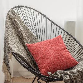 Modern Red Japansk Wave Geometric Mönster Kudde