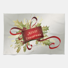 Modern Red jul Helgdag Kitchen Towel Kökshandduk