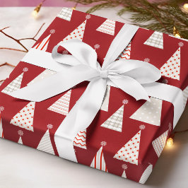 Modern Red Julgran Snyggt Festive Helgdag Presentpapper