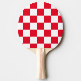 Modern Red Kroan Geometric Checker Pingisracket