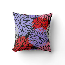 Modern Red Lila Rosa Dahlia Blommigt