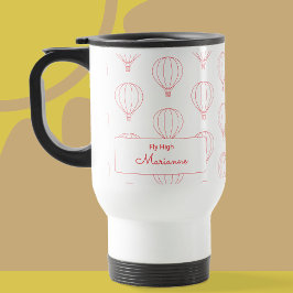 Modern Red Luftballong Mönster Mugg