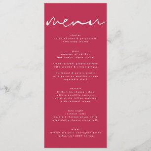 Modern Red Magenta Neutralt White Bröllop Program