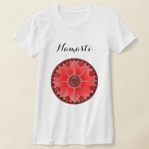Modern Red Mandala Namaste T Shirt