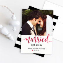 Modern Red Married och Merry Bröllop Photo