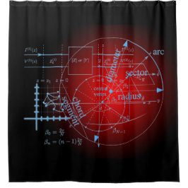 Modern Red Math Geometry Circle Equations på Black