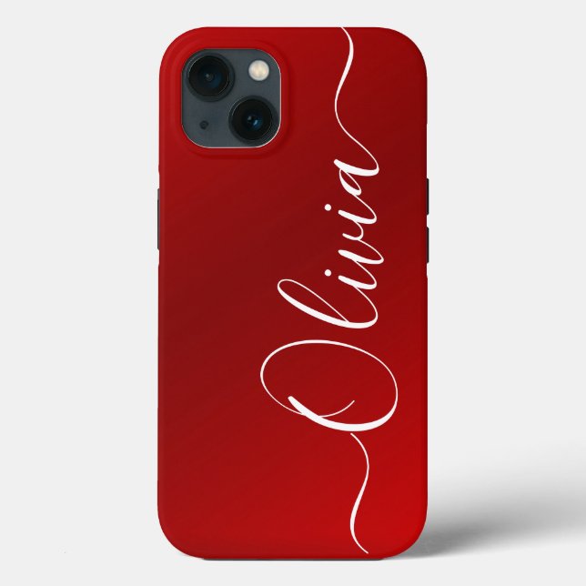 Modern Red Metallic Custom Name (Baksida)
