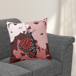 Modern Red Monarch Butterfly Kudde