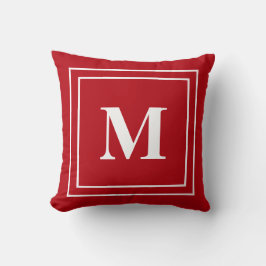 Modern Red Monogram Dekorativ kudde