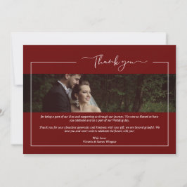 Modern Red Newlyweds Wimshical Calligraphy Tack Kort