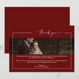 Modern Red Newlyweds Wimshical Calligraphy Tack Kort