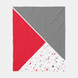 Modern Red och Grått Terrazzo Fleecefilt