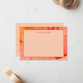 Modern Red Orange Abstrakt Elegant Anteckningskort