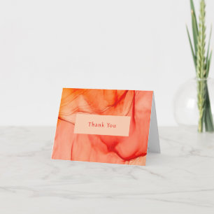 Modern Red Orange Abstrakt Elegant Tack Kort