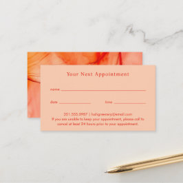 Modern Red Orange Abstrakt Elegant Tidsbeställning Kort