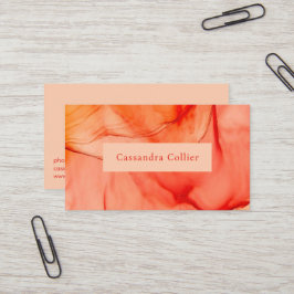 Modern Red Orange Abstrakt Elegant Visitkort