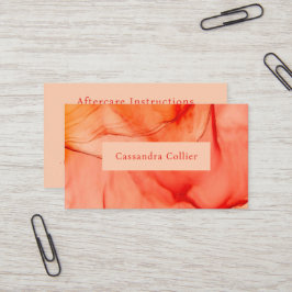 Modern Red Orange Abstrakt Elegant Visitkort