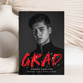 Modern Red Paint Splatter Photo Studenten Meddelande