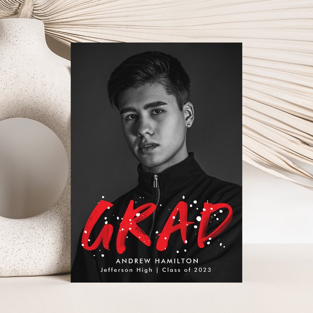 Modern Red Paint Splatter Photo Studenten Meddelande (Skapare uppladdad)