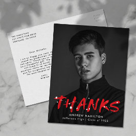 Modern Red Paint Splatter Photo Tack Vykort