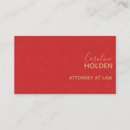 Modern Red Pebled Leather Struktur Professionell Visitkort