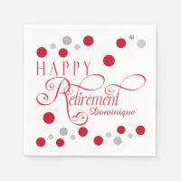 Modern Red Pension Party Napkins