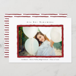 Modern Red Photo Frame Graduation Class of 2026 Meddelande