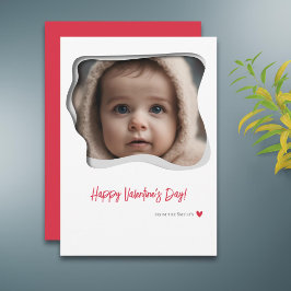 Modern Red Photo Valentines day Julkort