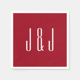 Modern Red Plain Bröllop Pappersservett