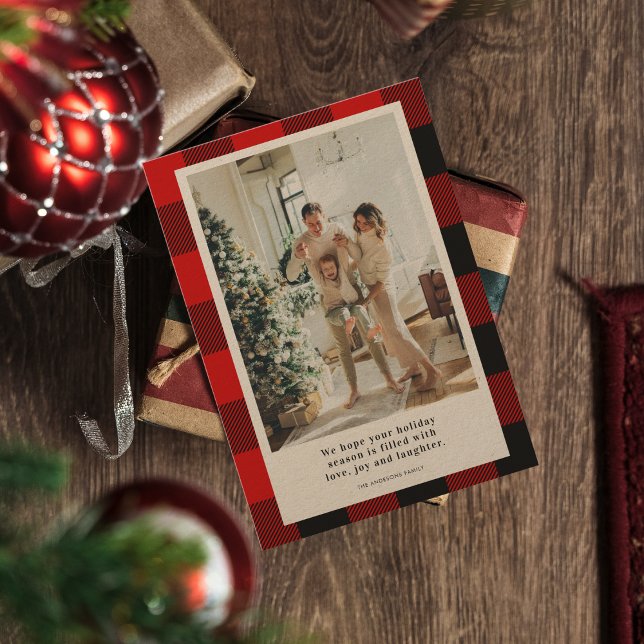 Modern Red Play Lycklig Helgdag | Familjefoto (Skapare uppladdad)