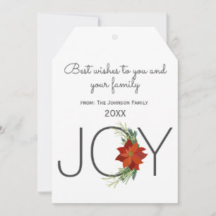 Modern Red poinsettia Helgdag Joy Jul Meddelande