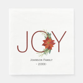Modern Red poinsettia Helgdag Joy Jul Pappersservett