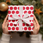 Modern Red Polka dots Jul Wrapping Papper Presentpapper<br><div class="desc">Modern Red Polka dots Jul Wrapping Papper</div>